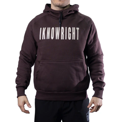 Buzo frisa hoodie "i know right" (chocolate)