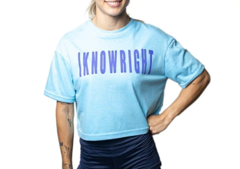 Pupera oversize "i know right" (celeste)