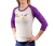 Remera 3/4 mujer "i know right " (capuccino y violeta) - comprar online