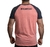 Remera combinada hombre "ikr" (coral y negro jaspeado) - comprar online