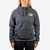 Buzo frisa hoodie mujer "ikr tag" (negro jaspeado)