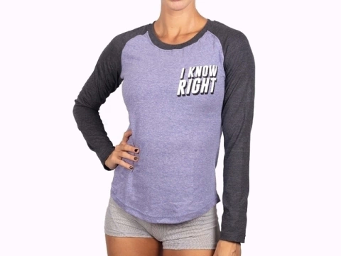 Remera manga larga mujer "ikr" (blue y negro)