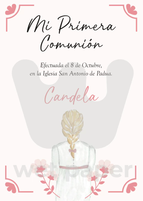 Estampitas De Comunión Modelo M1