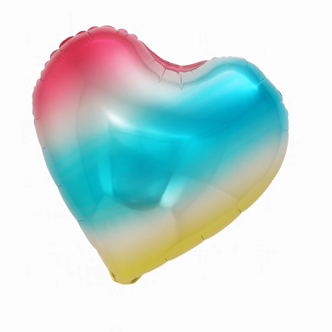 Globo Corazon Arcoíris Metalizado 45cm - Promo 50u - comprar online