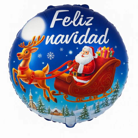 Globo Navidad "Feliz Navidad" Metalizado 45cm - Promo 50u - comprar online