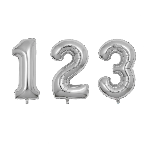Globo Numero Plateado 40cm - comprar online
