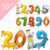 Globo Numero Animales 40cm - comprar online