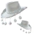 GORRO COWBOY GLITTER BOLA DISCO - Promo x 6un.