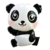 GLOBO PANDA 20" C/SOPORTE TRANSPARENTE