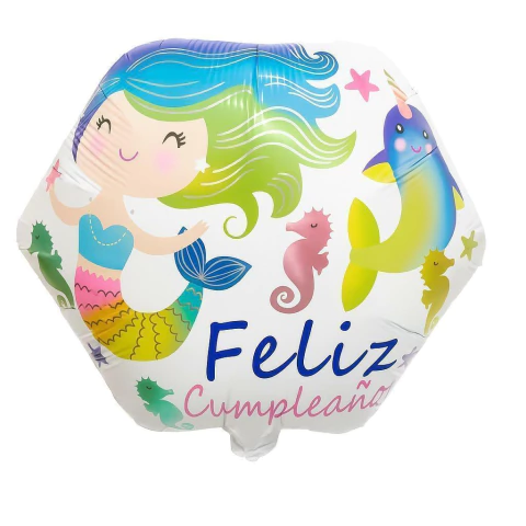 GLOBO HEXA 18" SIRENA - PROMO X 50 UN. - comprar online