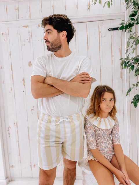 Short de baño Yellow Striped