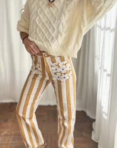 Pantalón Nina rayado Mostaza