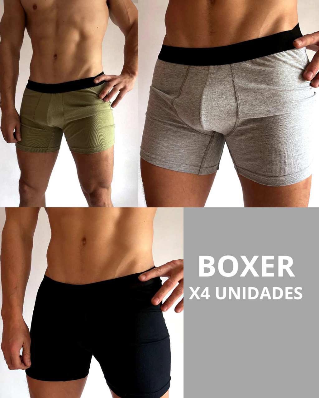 BOXER ELASTIZADO ALGODON Y LYCRA PACK x 4 unidades