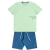 Conjunto Verão Camiseta Verde e Shorts Azul