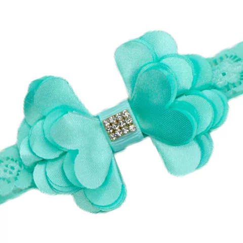 Faixa Renda Fina Laço Frufru Verde Água