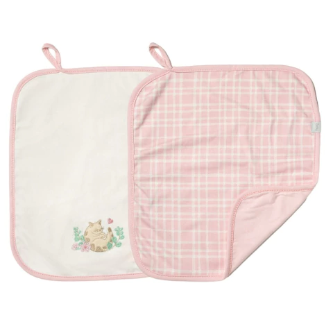 Kit Fraldinha de Boca Suedine Gatinha Xadrez Rosa