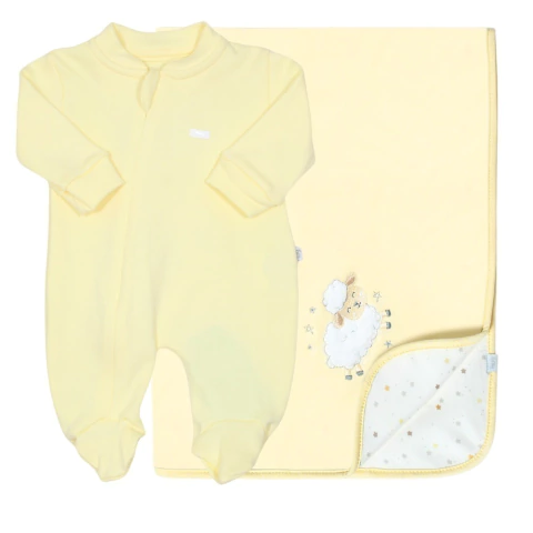 Saída de Matenidade Suedine Ovelhinha Amarelo