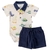 Conjunto Body Manga Curta Dinossauros e Shorts Marinho na internet