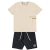 Conjunto Verão Camiseta Bege e Shorts Preto