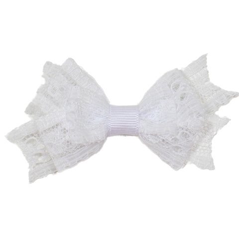 Presilha Bico de Pato Laço Renda Branco
