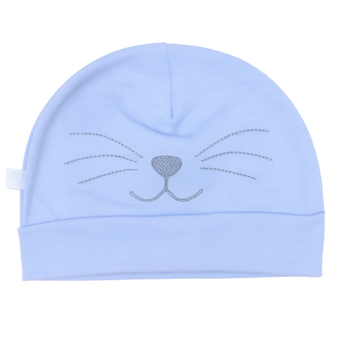 Touca Algodão Gatinho Azul