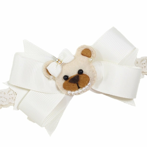 Faixa Renda Laço Ursinha Off White