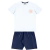 Conjunto Verão Camiseta Branco e Shorts Marinho