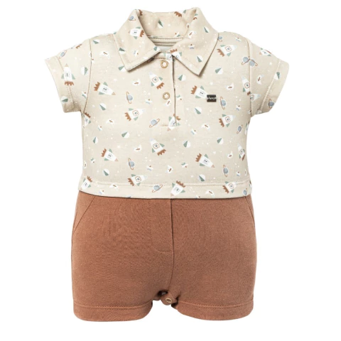 Macacão Curto Brave Marrom