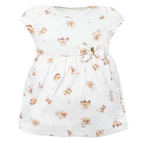 Body Vestido Suedine Sonho Off White e Rosê Blush