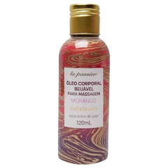 ÓLEO PARA MASSAGEM BEIJÁVEL MORANGO 120ML LA PASSION - comprar online