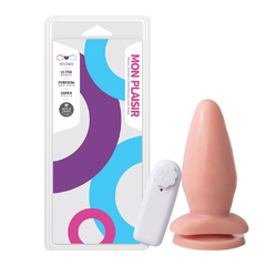 PLUG ANAL COM VIBRADOR E VENTOSA 13,5 X 5,3CM