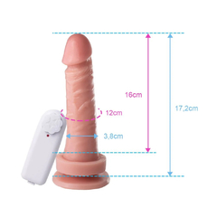 PÊNIS COM VIBRADOR E VENTOSA 17,2 X 3,8CM - comprar online