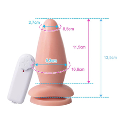 PLUG ANAL COM VIBRADOR E VENTOSA 13,5 X 5,3CM - comprar online