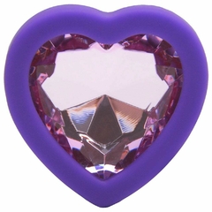 PLUG ANAL M CORAÇÃO EM SILICONE ROXO - Tantra Sex Shop
