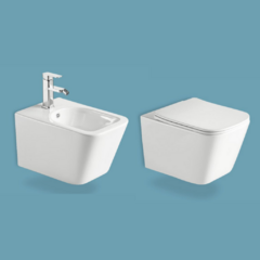 JUEGO DE INODORO + BIDET +TANQUE DE EMBUTIR EN PARED NEGRO - JB Lacroux Restoration 