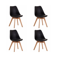 COMBO X 4 SILLAS TULIP COLOR NEGRO