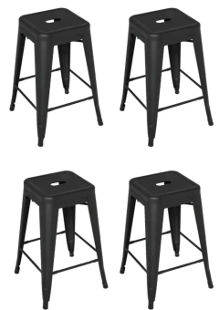 BANQUETA TOLIX NEGRO SEMI MATE 65 CMS -x4 UNIDADES