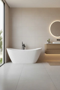BAÑADERA ACRÍLICA MINIMALISTA 170X77X72 COLOR BLANCO MATE LINE