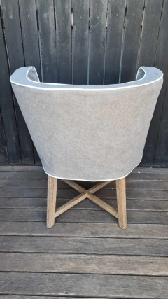 SILLON DE ROBLE CON FUNDA GRIS DE ALGODON en internet