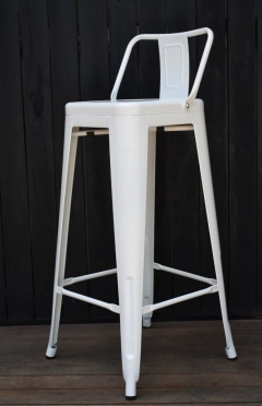 BANQUETA TOLIX RESPALDO BAJO 75 CMS BLANCO MATE - comprar online