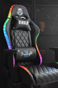 SILLA GAMER DIABLO PRO LIGHT NEGRO LUCES LED - comprar online