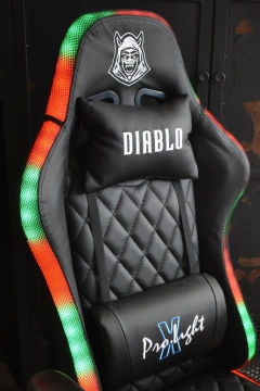SILLA GAMER DIABLO PRO LIGHT NEGRO LUCES LED - tienda online