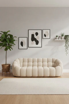 Sillon Moderno ESTILO ROCHE BOBOIS Tela Boucle