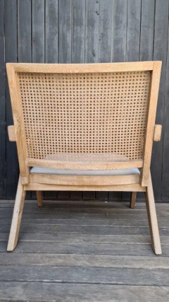 SILLA MATERA BLIS DE RATAN Y TAPIZADO CELESTE - JB Lacroux Restoration 