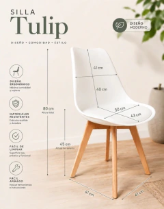 COMBO DE MESA EAMES Y SILLAS TULIP en internet