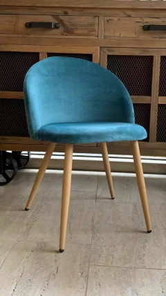Imagen de SILLA COAVAS VELVET PETROLEO x2 UNIDADES