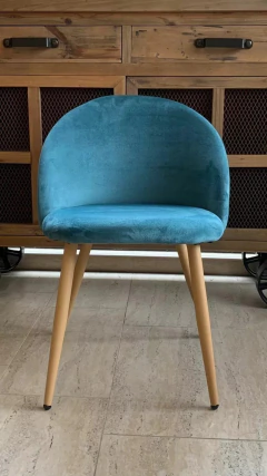 SILLA COAVAS VELVET PETROLEO x2 UNIDADES - JB Lacroux Restoration 