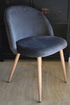SILLA COAVA VELVET GRIS OSCURO x2 UNIDADES