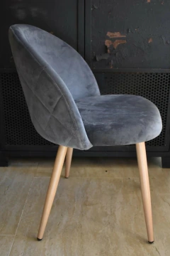 Imagen de SILLA COAVA VELVET GRIS OSCURO x2 UNIDADES