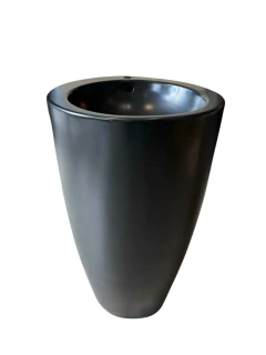 BACHA CON PEDESTAL NEGRO MATE HOESCH FOSTER - 84*49*49 - JB Lacroux Restoration 